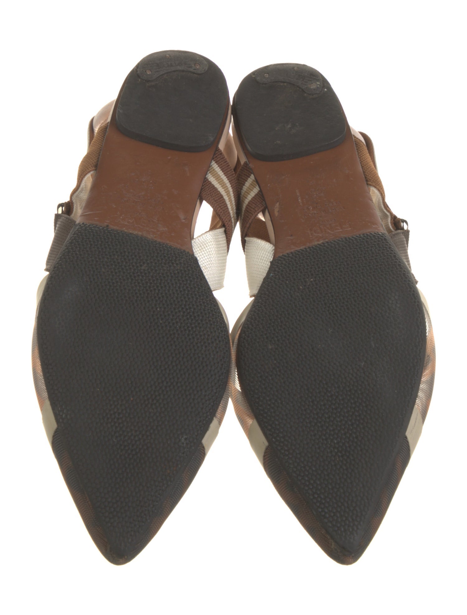 Fendi Zucca FF Logo Mesh Slingback Flats